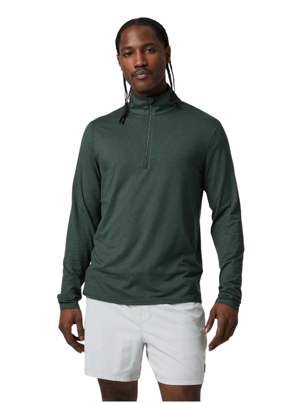 Vuori Ease Performance Half Zip 2.0 Men's XL Aspen Heather Green